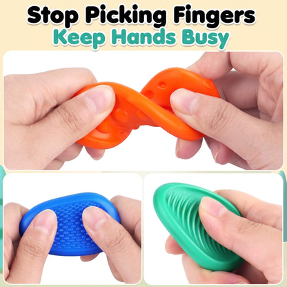 Kalmzo sensory fidget stones used to keep hands busy with calming tactile sensory input.